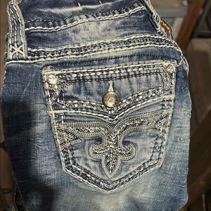 Stylish Blue Embroidered Women's Jeans